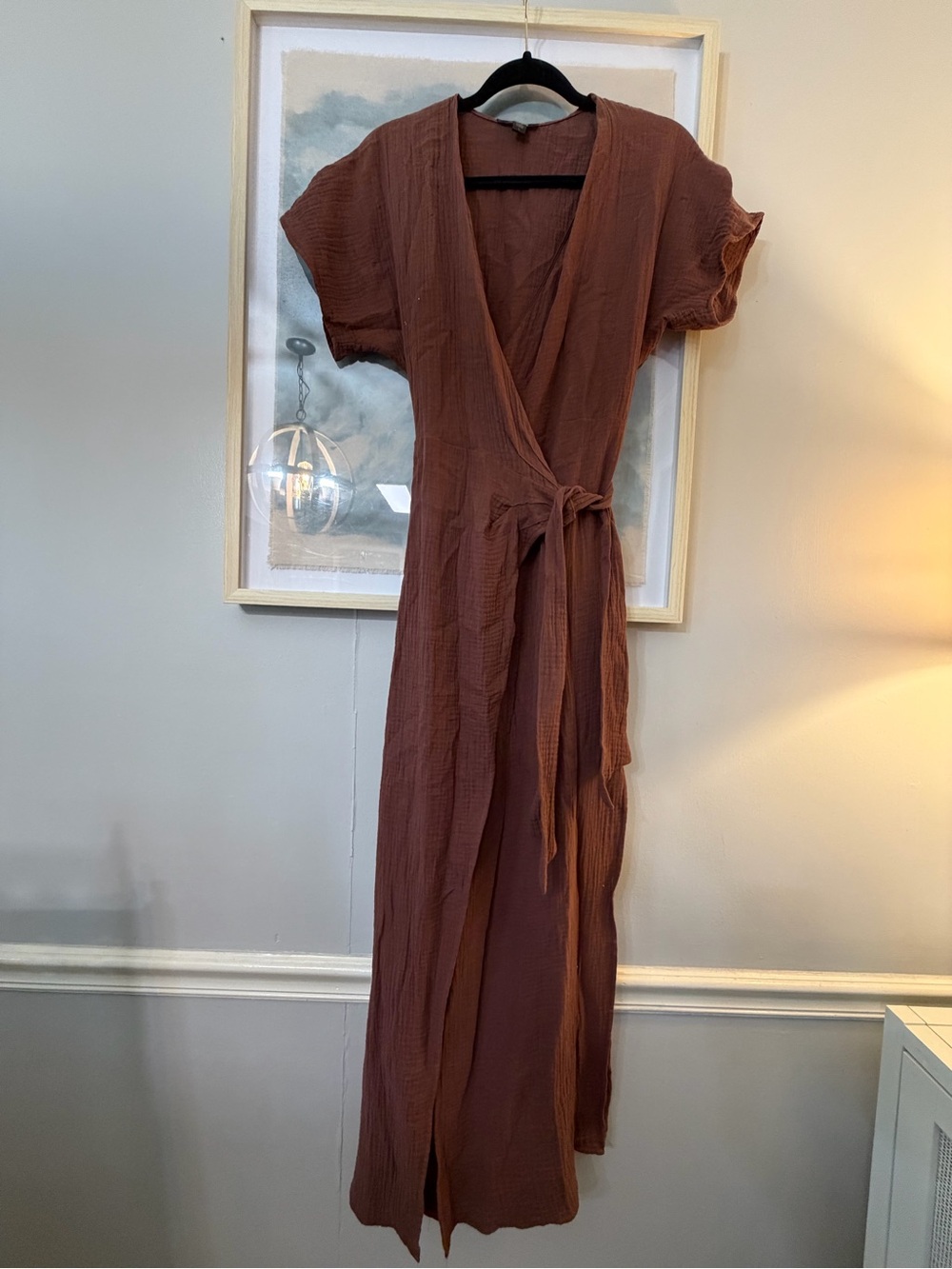 Women's Natalie Busby Rust Wrap Maxi Dress